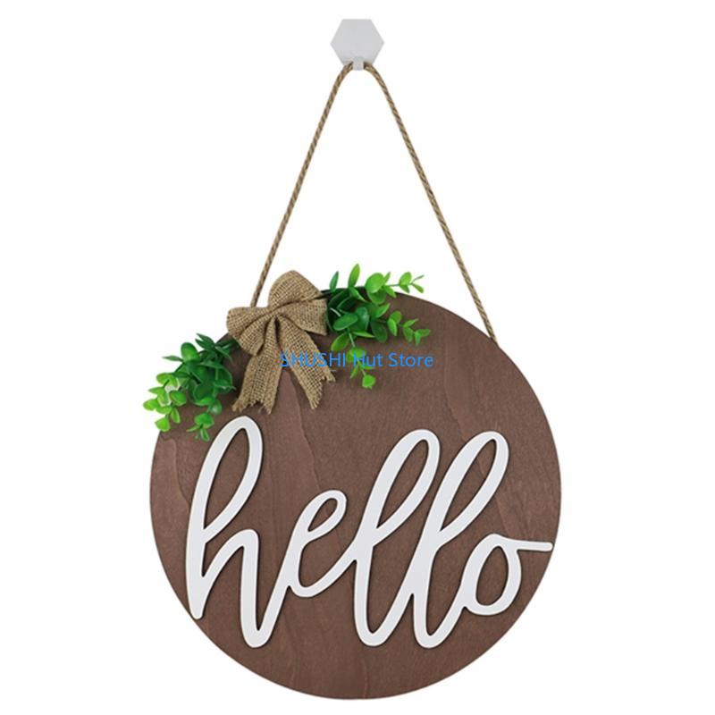 Round Greeting Sign Rustic Front Door Hanger with Burlap Bow Hanging Decor D57B
Round Greeting Sign Rustic Front Door Hanger with Burlap Bow Hanging Decor D57B