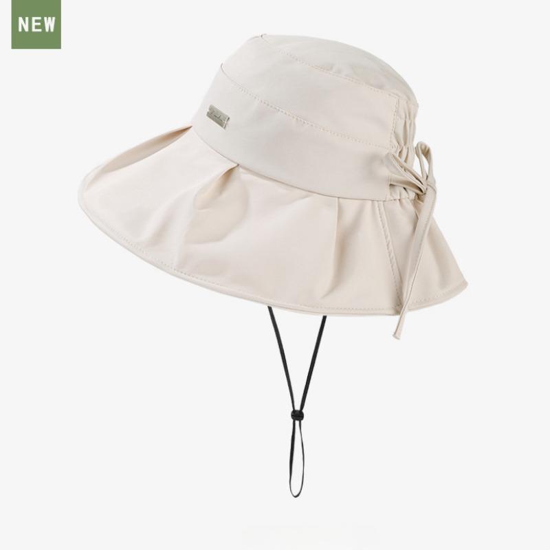Весенняя и летняя рыбацкая шляпа для женщин, модная однотонная шляпа-ведро, повседневная шляпа с бантом для девочек, пляжная шляпа для путешествий, широкая кепка от солнца M(56-58cm) белый
