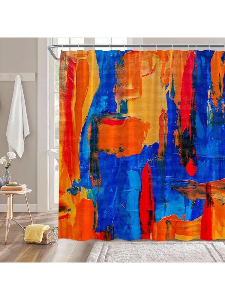 Blue Orange Shower Curtain Burnt Navy Blue Orange Abstract Oil Painting Modern Art 70 Wx70 H Bathroom Decor Curtain With Hooks W60H190(CM)-1 Pcs
Blue Orange Shower Curtain Burnt Navy Blue Orange Abstract Oil Painting Modern Art 70 Wx70 H Bathroom Decor Curtain With Hooks W60H190(CM)-1 Pcs