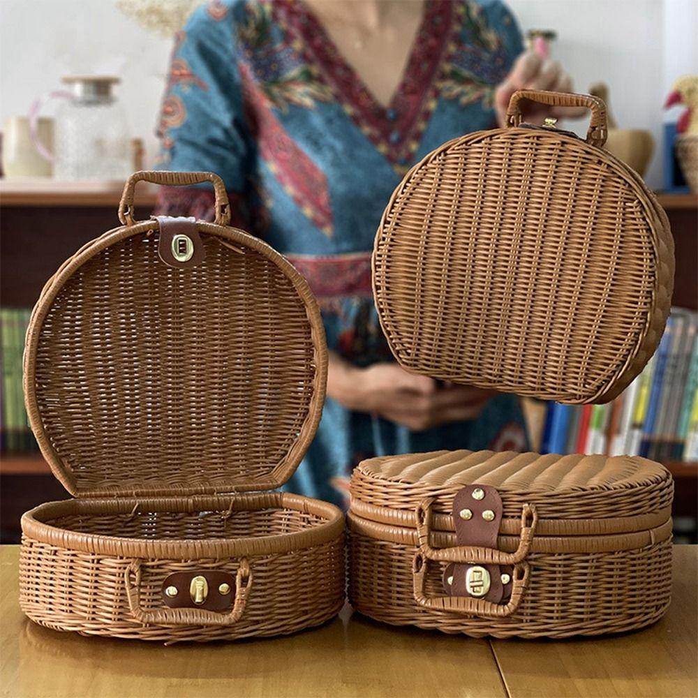 Large Capacity Wicker Suitcase Handmade Sundries Organizer Portable Picnic Basket Outdoor S
Large Capacity Wicker Suitcase Handmade Sundries Organizer Portable Picnic Basket Outdoor S