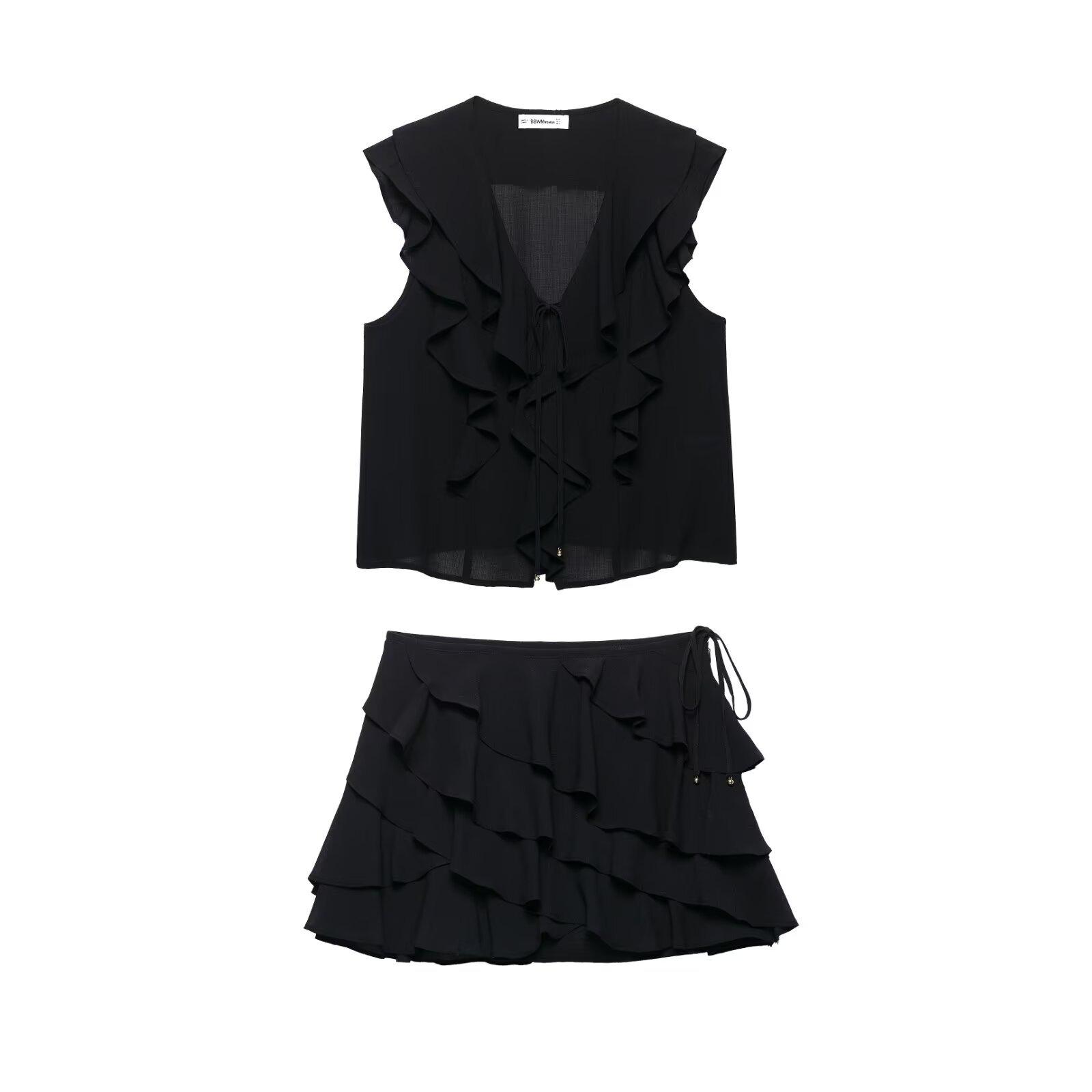 Women s Summer 2025 European & American Style Layered V-Neck Sleeveless Top & Mid-Waist Short Skirt Set XS
Women s Summer 2025 European & American Style Layered V-Neck Sleeveless Top & Mid-Waist Short Skirt Set XS
