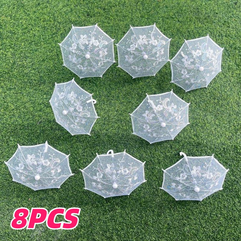 8pcs Handmade Embroidered White Lace Umbrellas Party Decorative Portable Mini Umbrellas for Weddings and Dance Performances Gift Iron&8K
8pcs Handmade Embroidered White Lace Umbrellas Party Decorative Portable Mini Umbrellas for Weddings and Dance Performances Gift Iron&8K