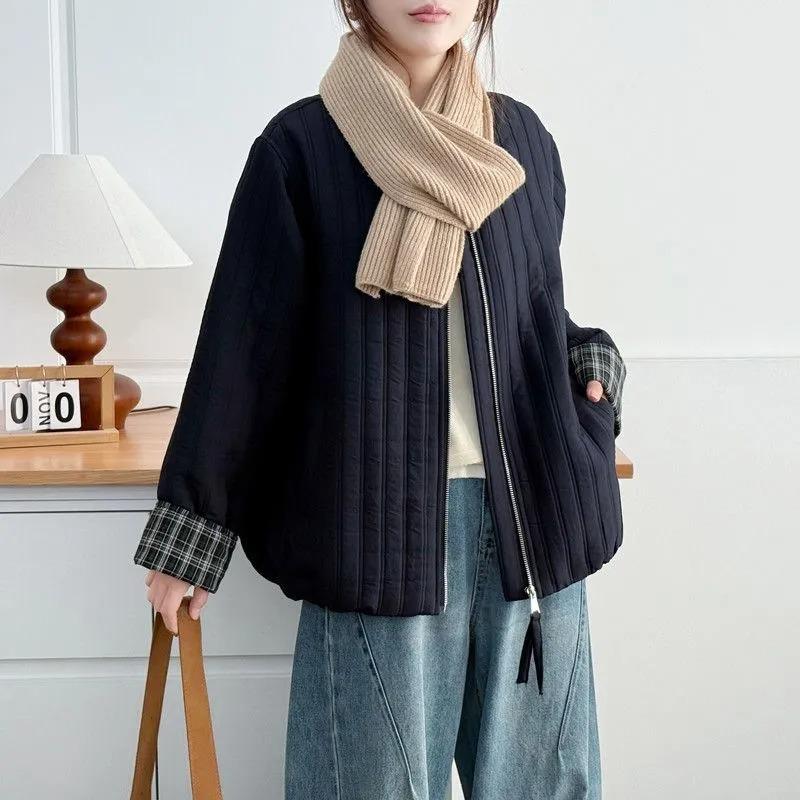 Women s Winter New Style Zippered Striped Sleeves Plaid Splicing Cotton Coat Thickened Coat Casual Jacket 3XL
Women s Winter New Style Zippered Striped Sleeves Plaid Splicing Cotton Coat Thickened Coat Casual Jacket 3XL