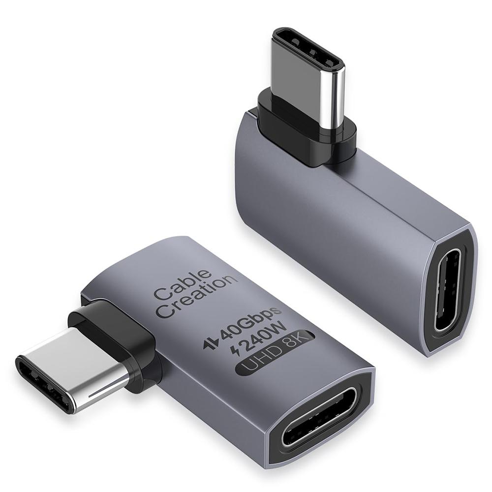 CABLECREATION USB 4.0 Elbow Type-C Male to Type-C Female Converter 240W Fast Charging Adapter A
CABLECREATION USB 4.0 Elbow Type-C Male to Type-C Female Converter 240W Fast Charging Adapter A