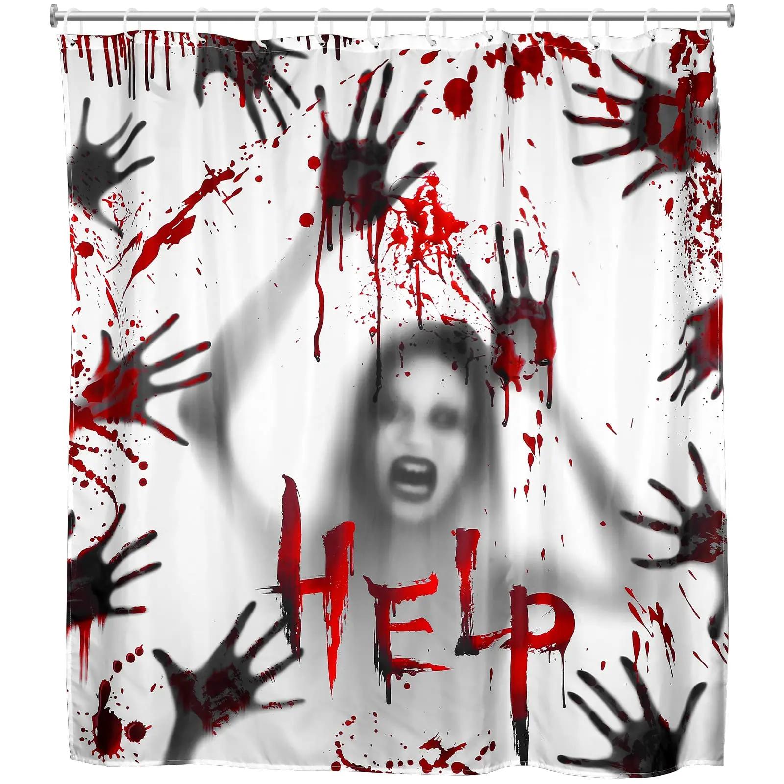 Halloween Shower Curtain Waterproof Bathroom Curtains Horror Bloody Hands Bath Curtain With Hooks For Help Me Scary Home Decor W60H190(CM)-1 Pcs
Halloween Shower Curtain Waterproof Bathroom Curtains Horror Bloody Hands Bath Curtain With Hooks For Help Me Scary Home Decor W60H190(CM)-1 Pcs
