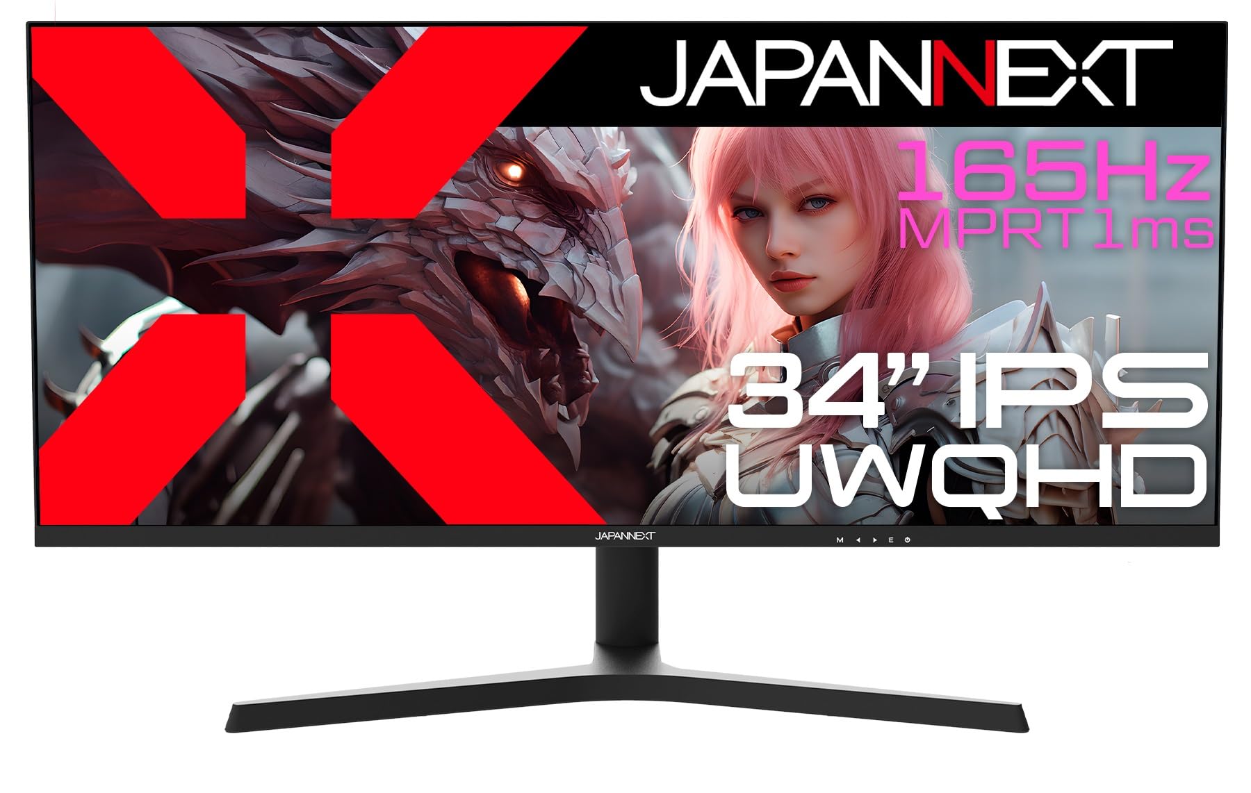 JAPANNEXT 34-inch IPS panel equipped with 165Hz compatible UWQHD (3440x1440) resolution Ultra Wide Gaming Monitor JN-IPS34G165UQ-HS HDMI DP HDR 1ms
JAPANNEXT 34-inch IPS panel equipped with 165Hz compatible UWQHD (3440x1440) resolution Ultra Wide Gaming Monitor JN-IPS34G165UQ-HS HDMI DP HDR 1ms