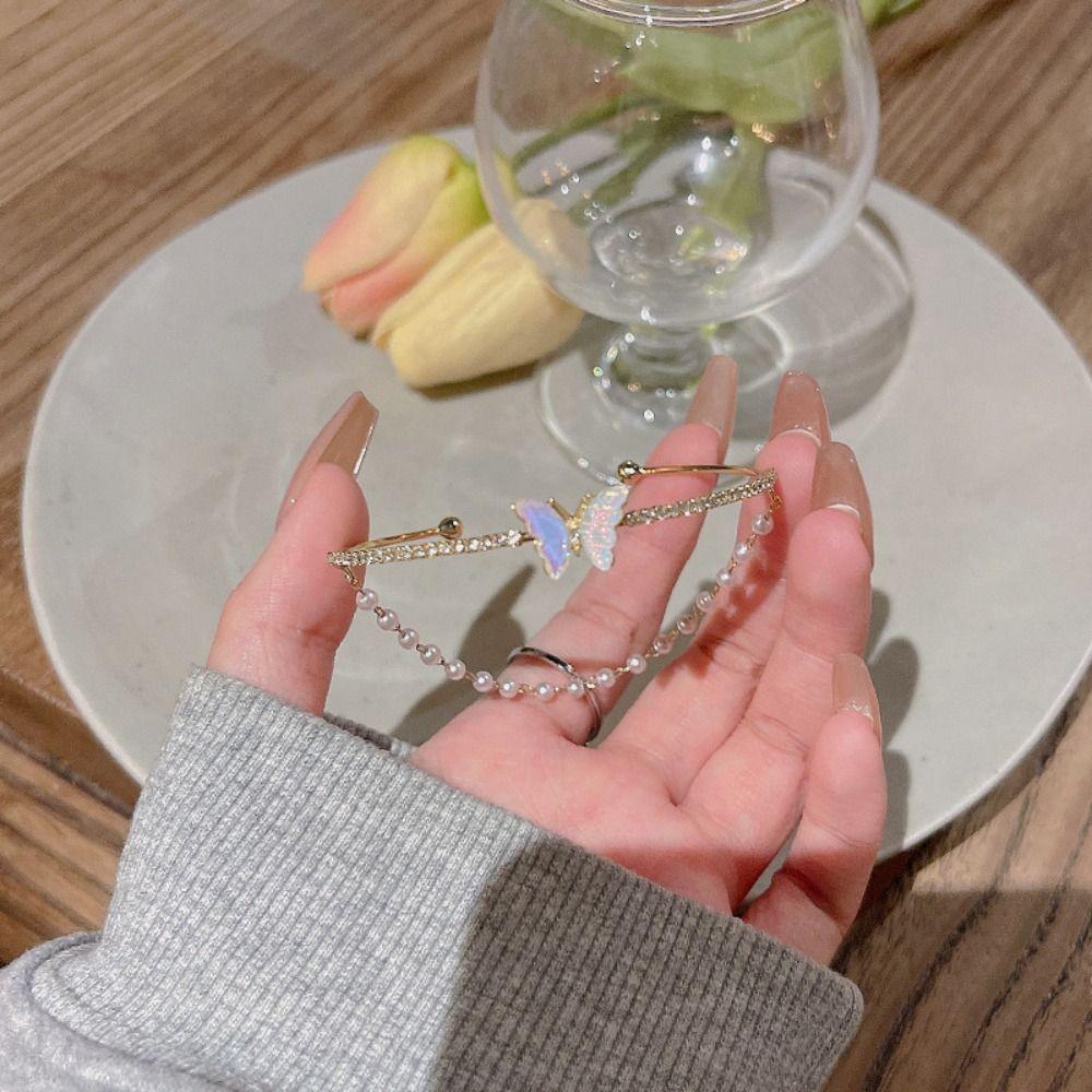 Butterfly Shape Double Layer Bangle Ins Pearl Chain Bracelet Butterfly Open Bracelet Gifts
Butterfly Shape Double Layer Bangle Ins Pearl Chain Bracelet Butterfly Open Bracelet Gifts