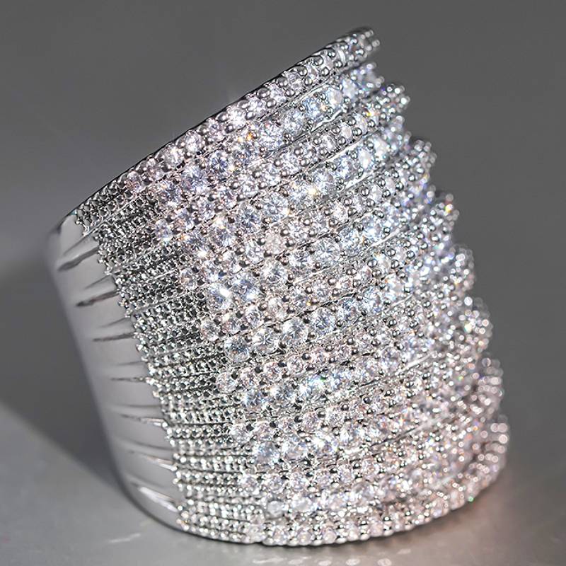 Huitan Gorgeous Women Wide Ring Fashion Party Full Sparkling Cubic Zirconia Luxury Accessories Copper Color Fancy Lady Zircon 6
Huitan Gorgeous Women Wide Ring Fashion Party Full Sparkling Cubic Zirconia Luxury Accessories Copper Color Fancy Lady Zircon 6