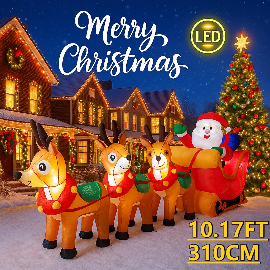 10.17 футов Рождественские надувные игрушки Санта Клаус Сани Олень Принадлежности Домашнее украшение Праздничный подарок Светодиодная подсветка Рождественское украшение для двора EU
10.17 футов Рождественские надувные игрушки Санта Клаус Сани Олень Принадлежности Домашнее украшение Праздничный подарок Светодиодная подсветка Рождественское украшение для двора EU