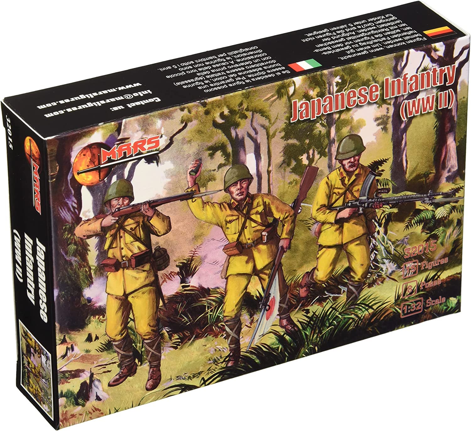 Mars Figure World War II Japanese Army Infantry 8 Figures Plastic Model ORM32015 1/32 Poses/15
Mars Figure World War II Japanese Army Infantry 8 Figures Plastic Model ORM32015 1/32 Poses/15