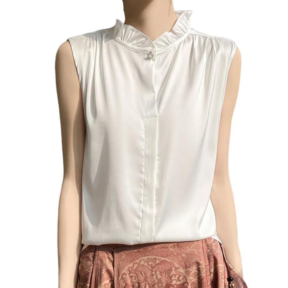 Solid Color Sleeveless Blouse Thin Shirts Crop Tops Chic T Shirt Women Party белый
Solid Color Sleeveless Blouse Thin Shirts Crop Tops Chic T Shirt Women Party белый