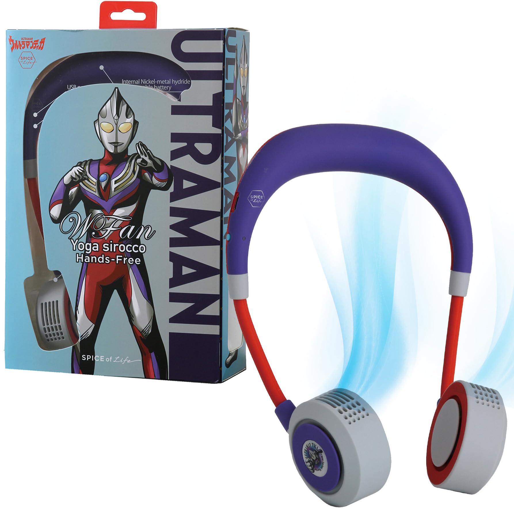 neck fan that can be used with both hands WFan Double fan Yoga Sirocco Ultraman Tiga model Official SPICE OF LIFE Silent air volume 650 minutes of
neck fan that can be used with both hands WFan Double fan Yoga Sirocco Ultraman Tiga model Official SPICE OF LIFE Silent air volume 650 minutes of