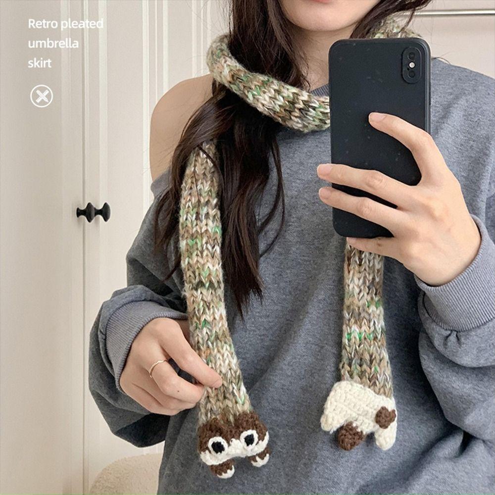 Animals Y2K Knitted Scarf Cartoon Squirrel Shawl All-match Long Narrow Scarves Outdoor Style 2
Animals Y2K Knitted Scarf Cartoon Squirrel Shawl All-match Long Narrow Scarves Outdoor Style 2
