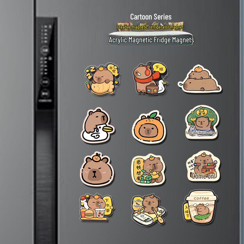 Cartoon Capybara Acrylic Refrigerator Magnet Stickers - Decorative and Creative Text Design
Cartoon Capybara Acrylic Refrigerator Magnet Stickers - Decorative and Creative Text Design