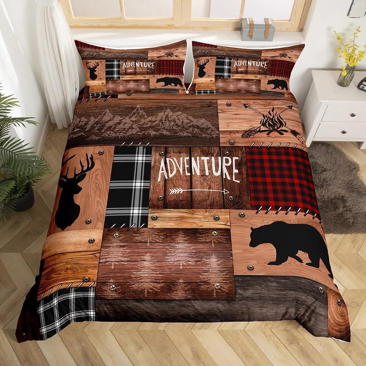 Black Bear Der Beding Set, Wodlplus Animals Elk Mose Wildlife Hunting Country Lodge Cabin Soft with Soft Fabric Duvet Cover Set, Quen Comfortable 100*200cm Single
Black Bear Der Beding Set, Wodlplus Animals Elk Mose Wildlife Hunting Country Lodge Cabin Soft with Soft Fabric Duvet Cover Set, Quen Comfortable 100*200cm Single