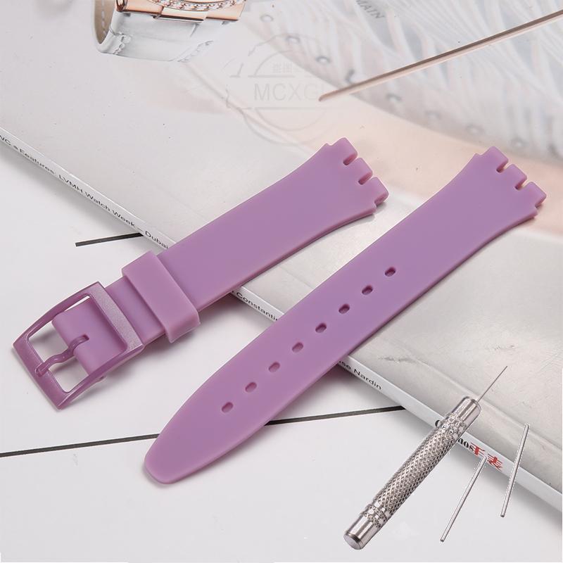 17 мм м який силіконовий ремінець кольоровий для Swatch Водонепроникний спортивний годинник Аксесуари Ремінець Браслет Наручний ремінець 17mm світло-фіолетового кольору
17 мм м який силіконовий ремінець кольоровий для Swatch Водонепроникний спортивний годинник Аксесуари Ремінець Браслет Наручний ремінець 17mm світло-фіолетового кольору