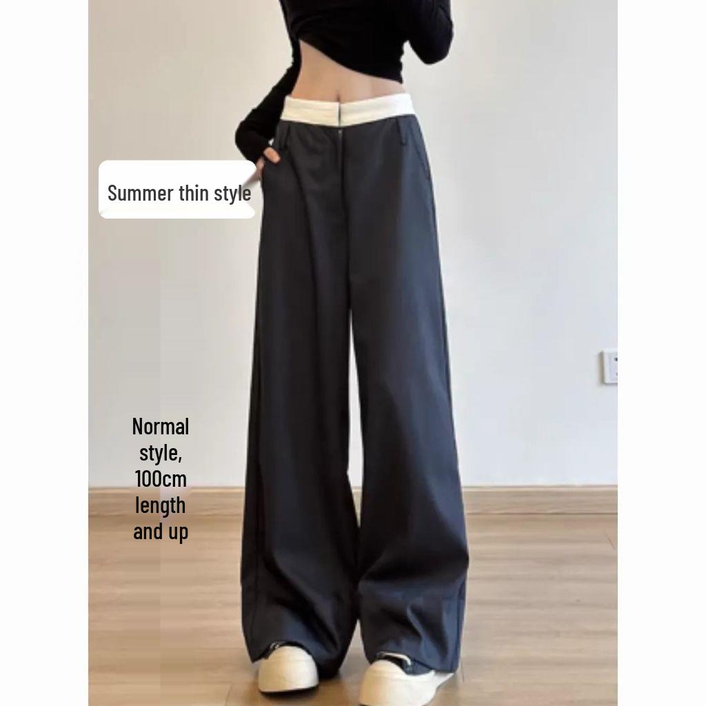 Women s High-Waisted Wide-Leg Pants - Spring/Autumn, Color Block, Korean Style, Elegant Straight Leg for a Slimming, Commuter Look L 55-60 kg
Women s High-Waisted Wide-Leg Pants - Spring/Autumn, Color Block, Korean Style, Elegant Straight Leg for a Slimming, Commuter Look L 55-60 kg