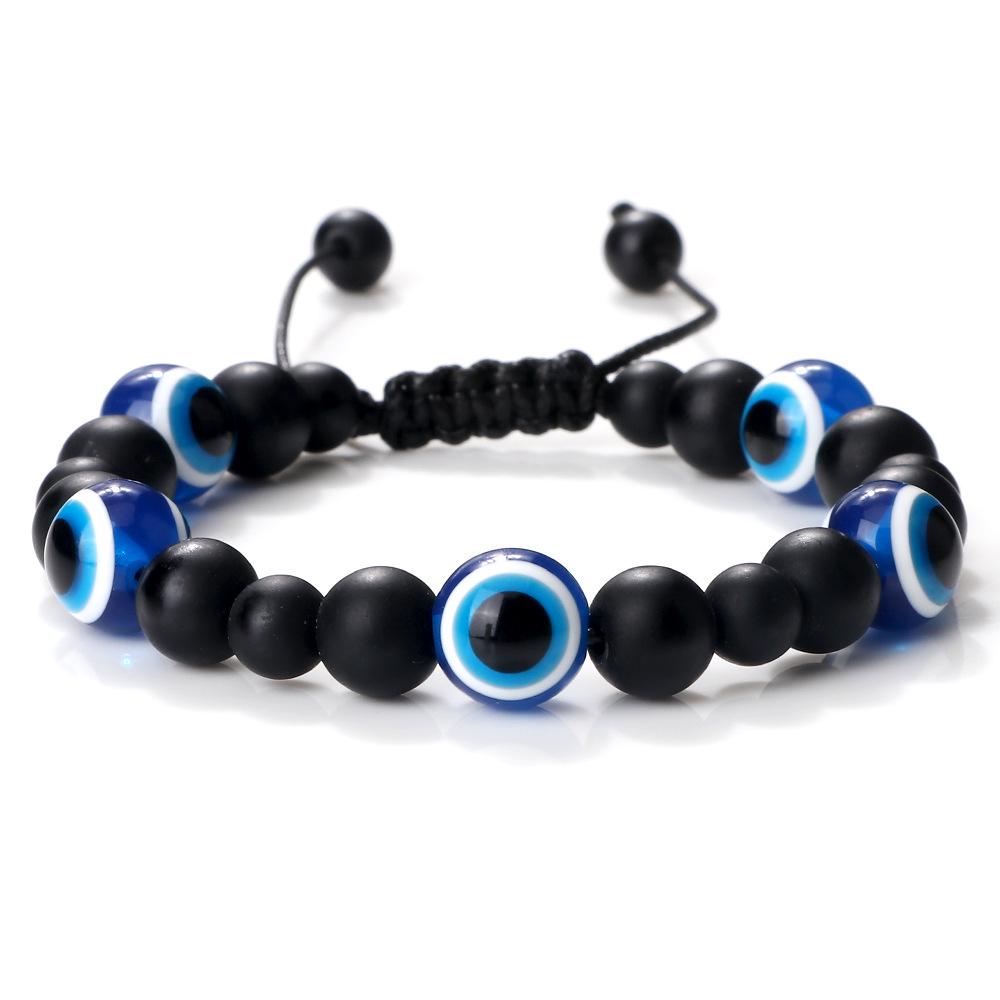 Turkish Evil Eye Beaded Bracelet with 10mm Volcanic Rock, Adjustable String
Turkish Evil Eye Beaded Bracelet with 10mm Volcanic Rock, Adjustable String