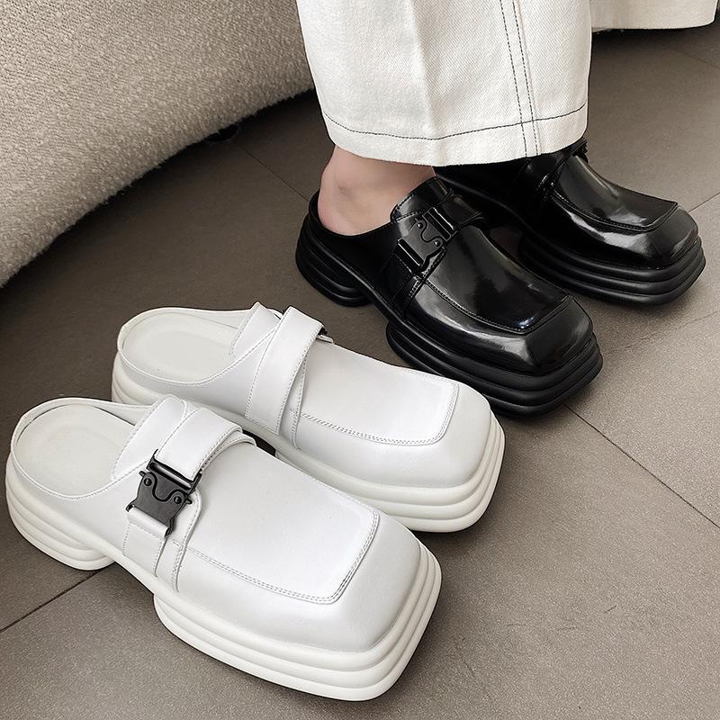 Retro small leather shoes square head thick sole heightening bag head shoes summer heel-free patent leather foot shoes 43 білий
Retro small leather shoes square head thick sole heightening bag head shoes summer heel-free patent leather foot shoes 43 білий