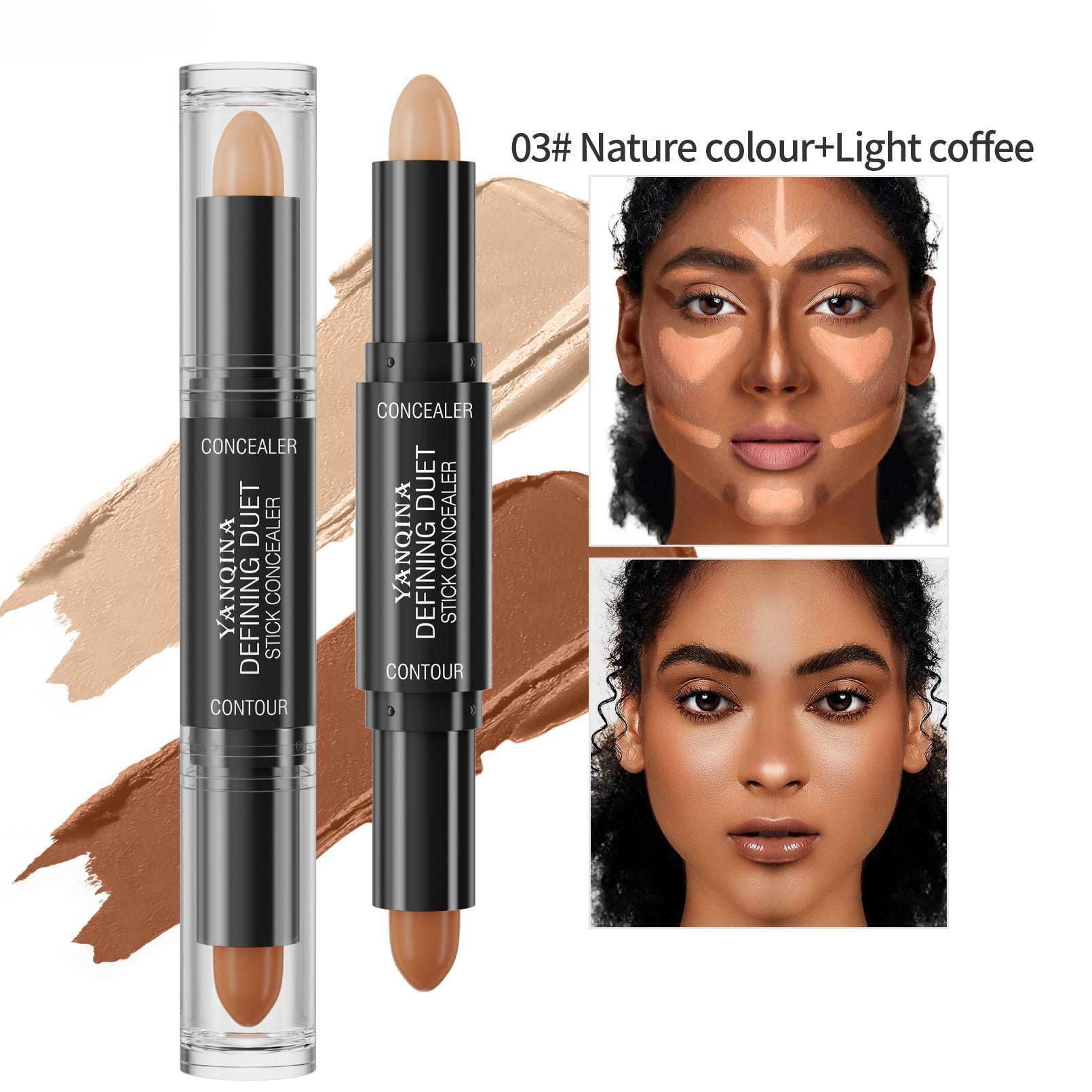 Two-head Highlighter Stick 2-in-1 Concealer Pencil Natural Stereoscopic Shadow Stick 3# Natural & Light coffee
Two-head Highlighter Stick 2-in-1 Concealer Pencil Natural Stereoscopic Shadow Stick 3# Natural & Light coffee