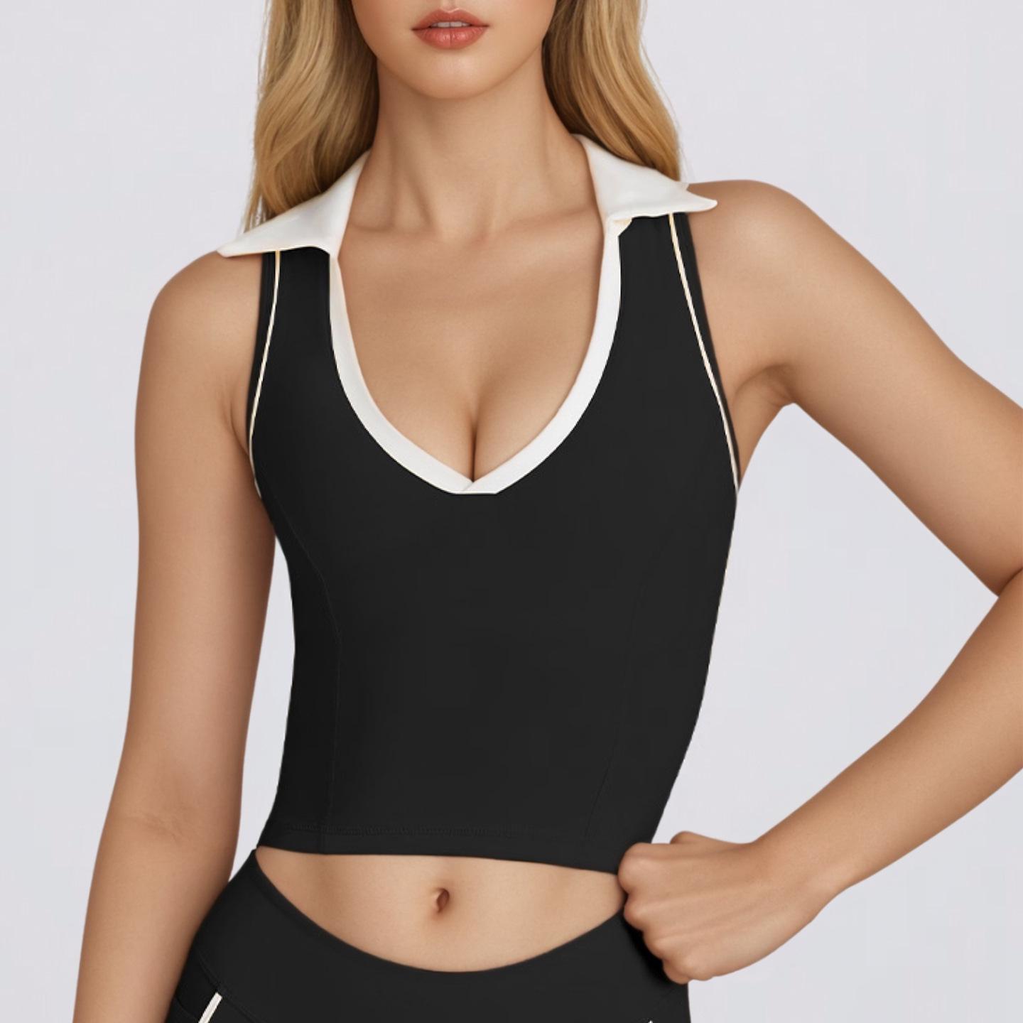 Color Block Sleeveless Yoga Vest with Chest Pads and Lapel - Ideal for Pilates and Fitness M
Color Block Sleeveless Yoga Vest with Chest Pads and Lapel - Ideal for Pilates and Fitness M