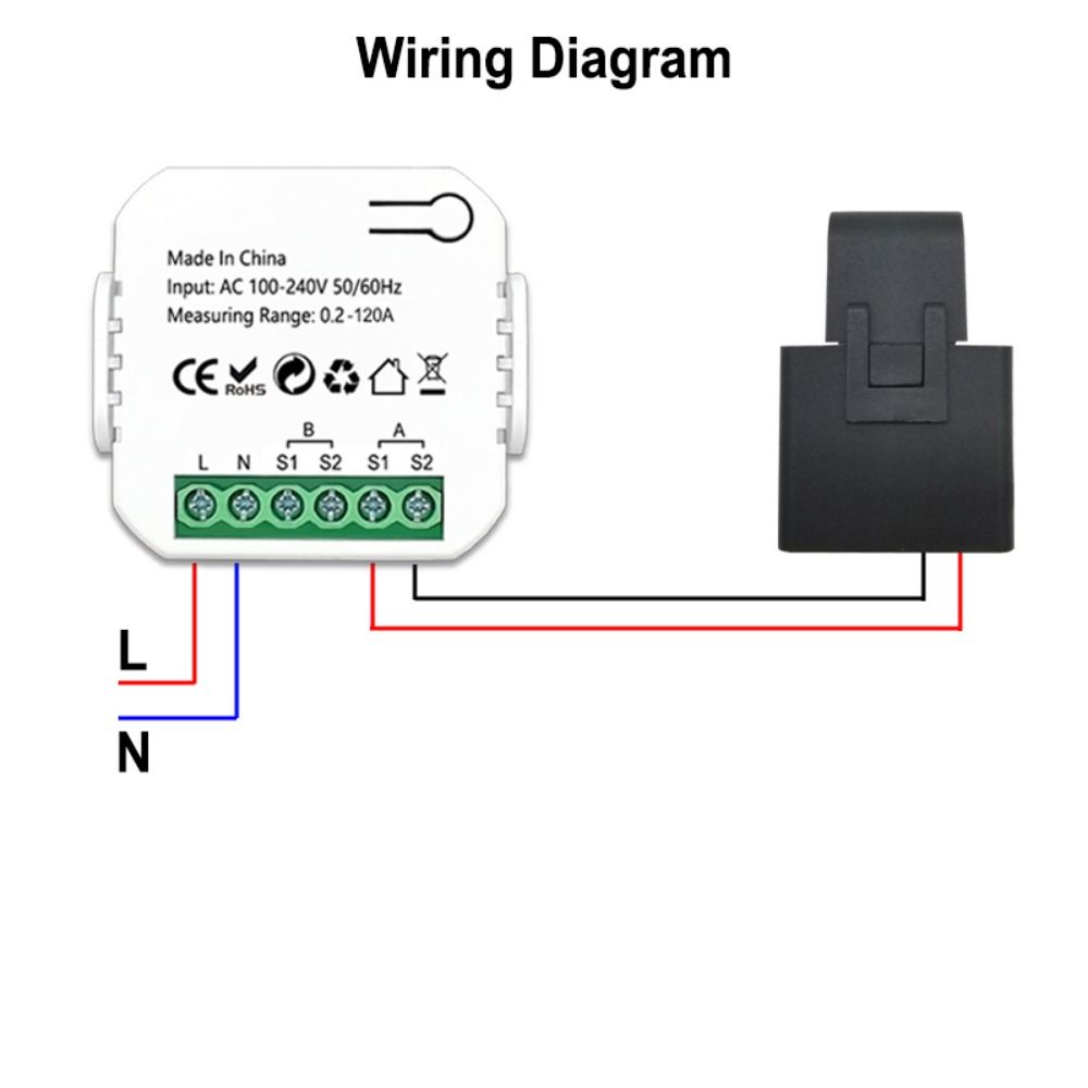 AC110V/240V Threshold App Monitor WiFi Energy Двунаправленный счетчик Статистика мощности 1 Channel-1CT
AC110V/240V Threshold App Monitor WiFi Energy Двунаправленный счетчик Статистика мощности 1 Channel-1CT