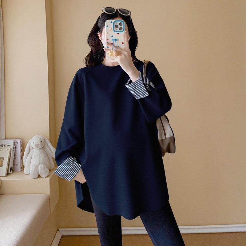 Maternity Dark Blue Patchwork Hoodie Set with Long Sleeve and Round Neck M
Maternity Dark Blue Patchwork Hoodie Set with Long Sleeve and Round Neck M