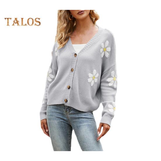 Женское вязаное пальто с цветочным узором, свитер, кардиган с V-образным вырезом, длинным рукавом, планкой на пуговицах, трикотажная куртка L серый
Женское вязаное пальто с цветочным узором, свитер, кардиган с V-образным вырезом, длинным рукавом, планкой на пуговицах, трикотажная куртка L серый