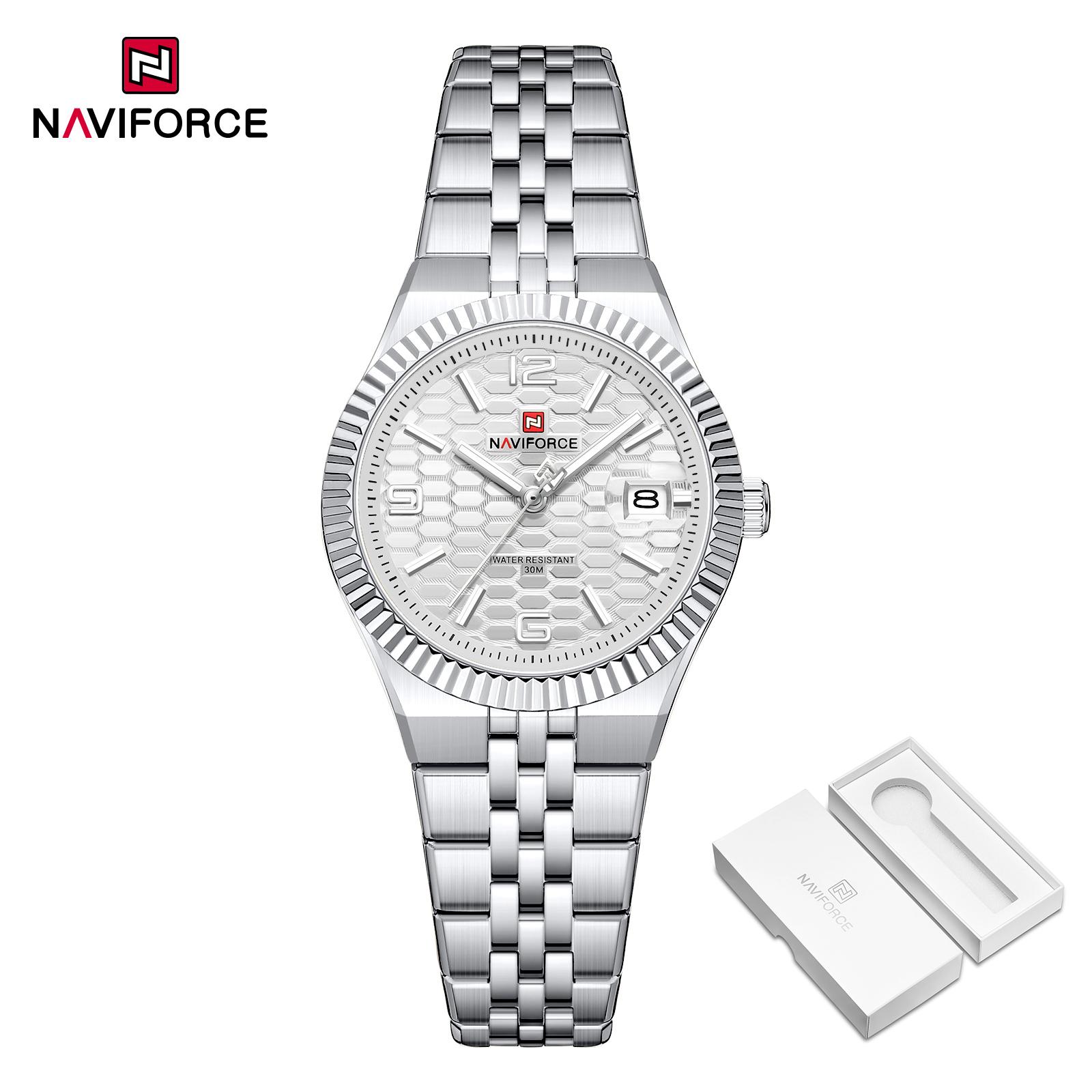 NAVIFORCE Original Women Quartz Watch Honeycomb Dial Design Luminous Hands Stainless Steel Strap 30m Waterproof Calendar Lady Watch NF5079 серебряный
NAVIFORCE Original Women Quartz Watch Honeycomb Dial Design Luminous Hands Stainless Steel Strap 30m Waterproof Calendar Lady Watch NF5079 серебряный