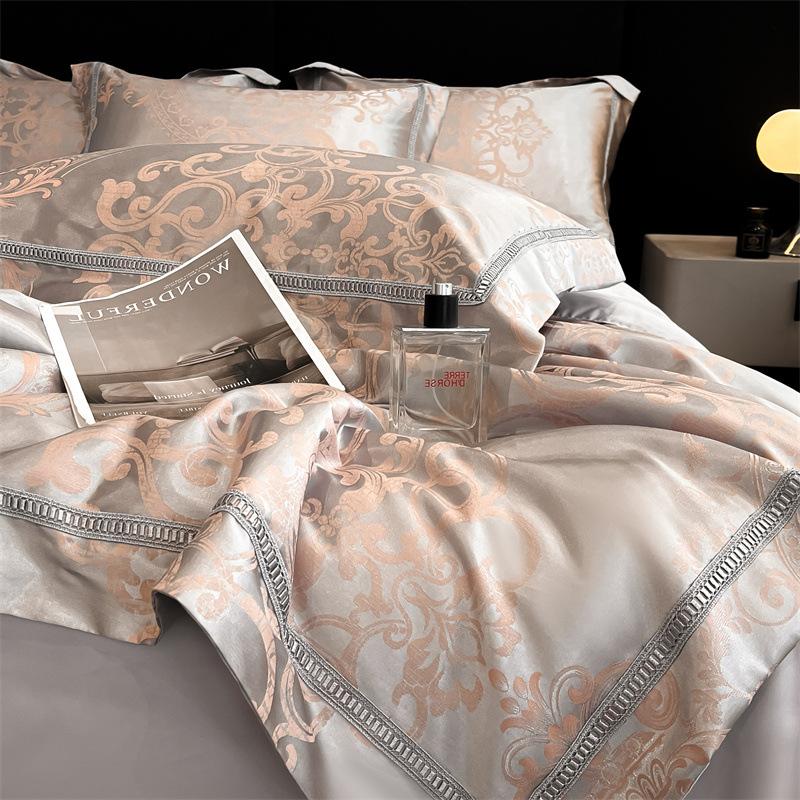 Light Luxury Class A Satin Jacquard Tencel Summer Cool Quilt Four-Piece Cool Silky Summer Ice Silk Air Conditioner Quilt Machine Washable 4 solid color single bed sheet
Light Luxury Class A Satin Jacquard Tencel Summer Cool Quilt Four-Piece Cool Silky Summer Ice Silk Air Conditioner Quilt Machine Washable 4 solid color single bed sheet