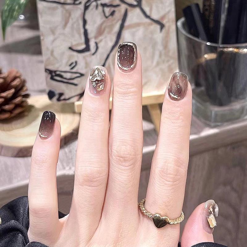 Advanced Ombre Gold Foil Diamond Nails: Celebrity-Style Short Wearable Manicure Patches
Advanced Ombre Gold Foil Diamond Nails: Celebrity-Style Short Wearable Manicure Patches