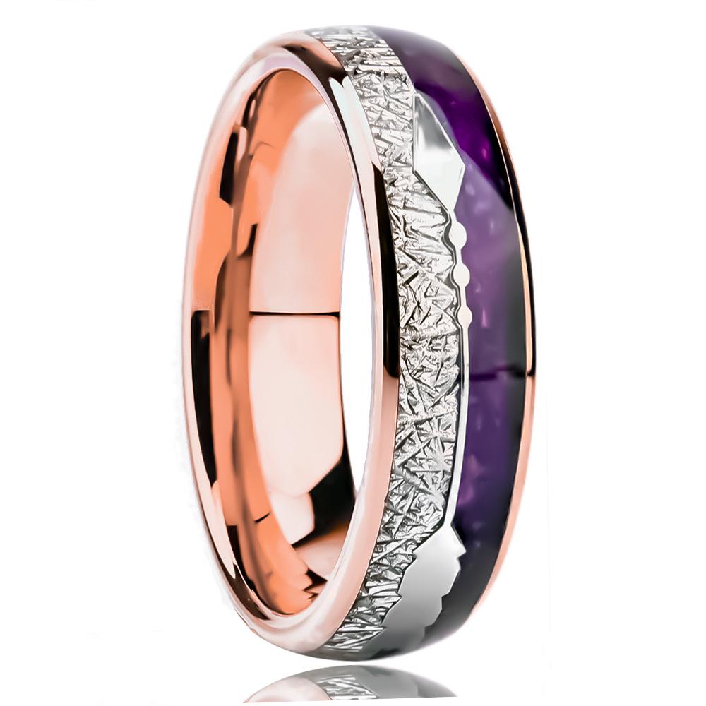 2025 Роскошное вольфрамовое кольцо 6 мм/8 мм с вставкой из розового золота 18 карат, метеорита и натурального фиолетового агата US Size 10
2025 Роскошное вольфрамовое кольцо 6 мм/8 мм с вставкой из розового золота 18 карат, метеорита и натурального фиолетового агата US Size 10