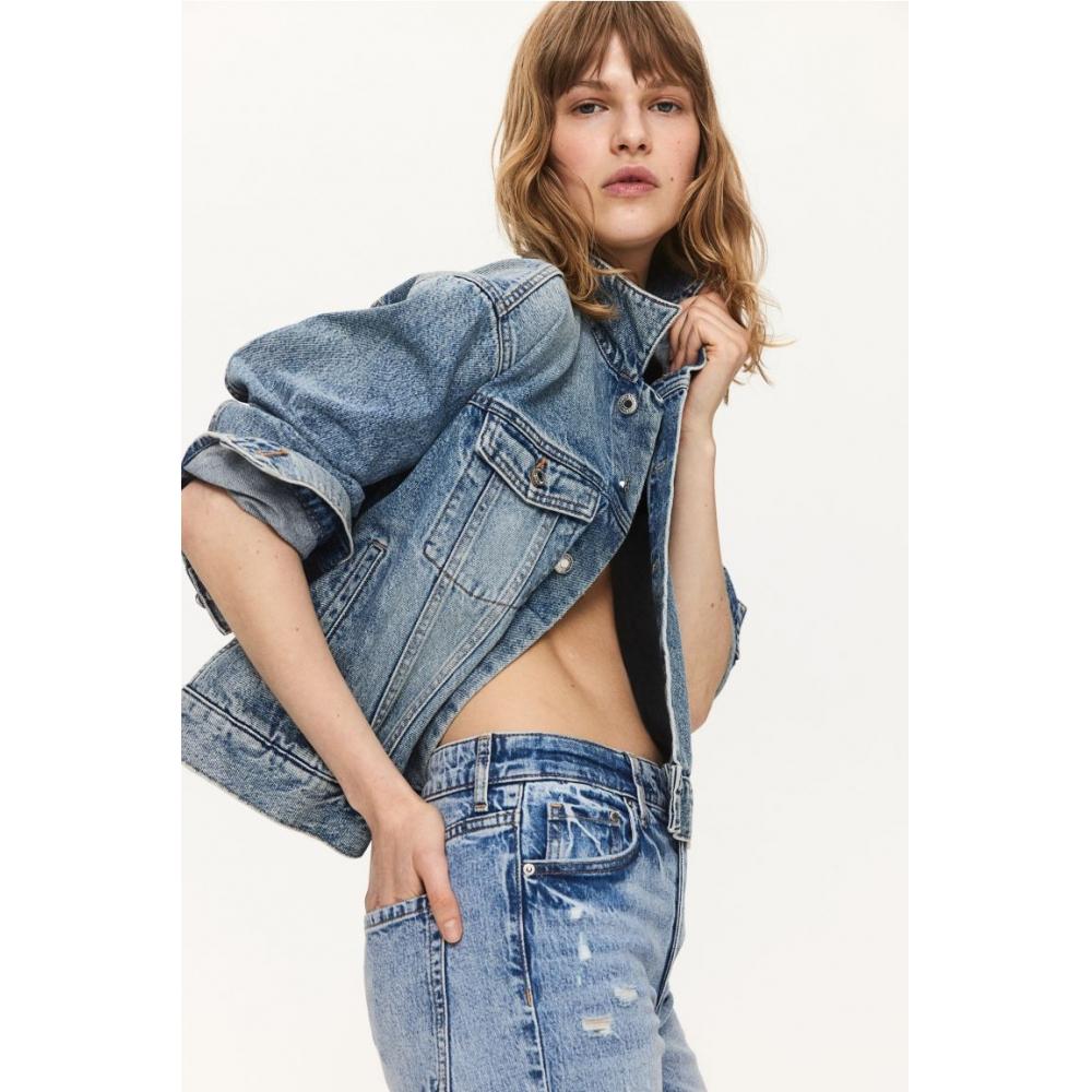Джинсы с высокой талией HM Bootcut Светло-голубые 
Джинсы с высокой талией HM Bootcut Светло-голубые
