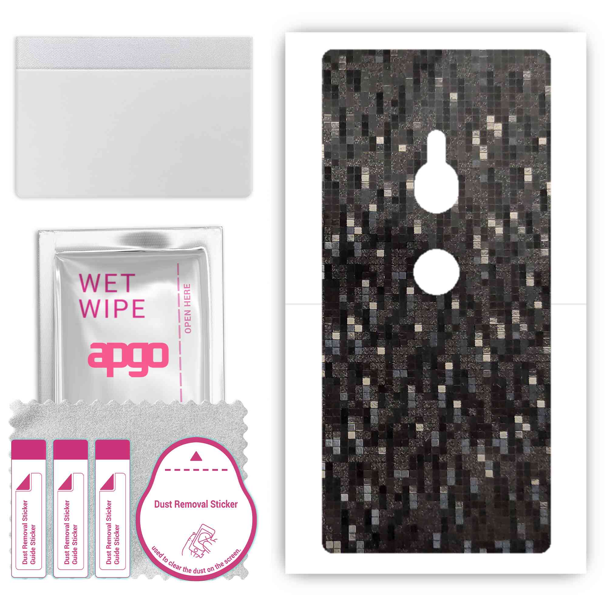 apgo Protective Skin Sticker for the back compatible with Sony Xperia XZ2, Wrap Film, Foil, Vinyl - Pattern Carbon Black Pixel
apgo Protective Skin Sticker for the back compatible with Sony Xperia XZ2, Wrap Film, Foil, Vinyl - Pattern Carbon Black Pixel