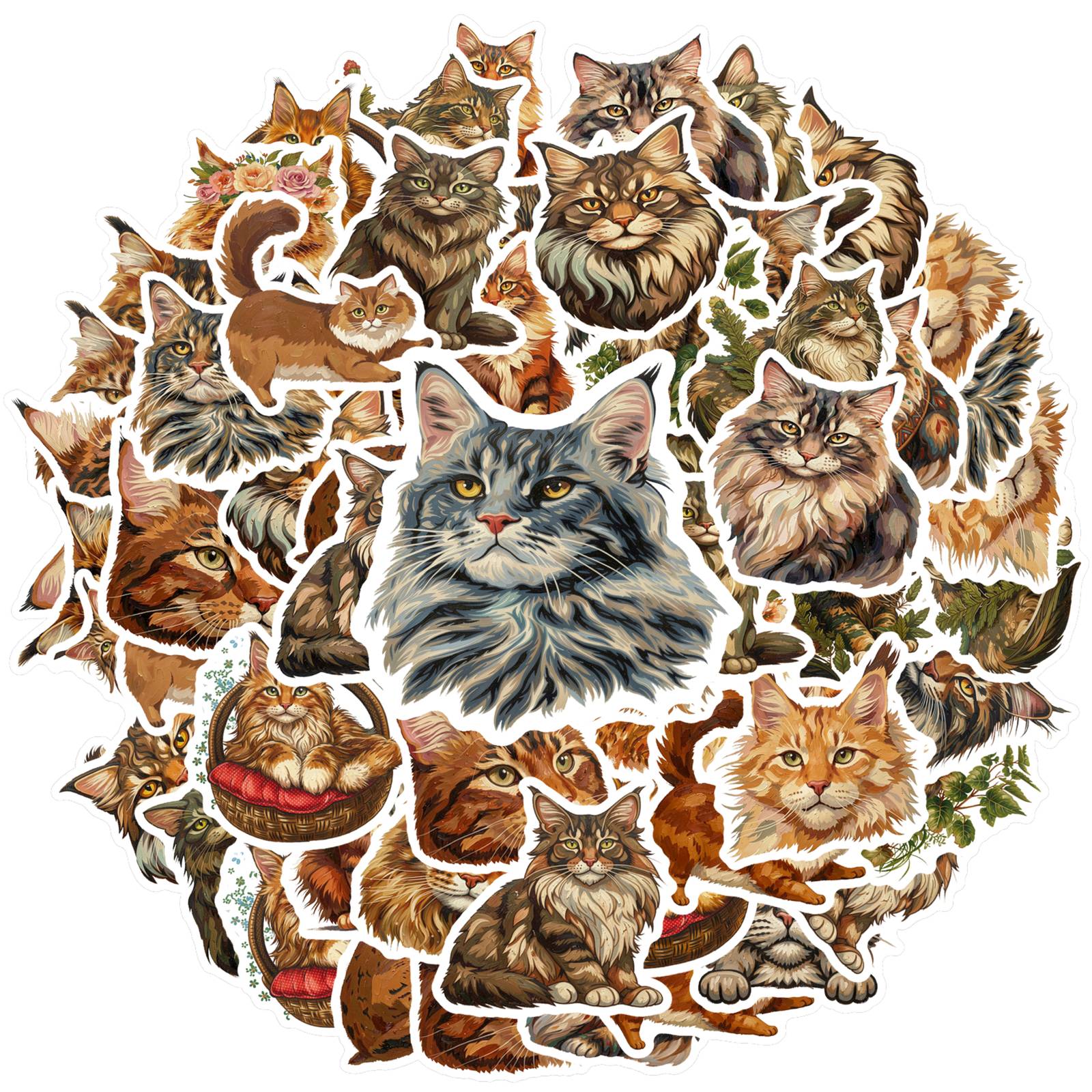 35pcs-50pcs Realistic Fluffy Stickers Whimsical Maine Coon Stickers Stickers For DIY Phone Laptop Scrapbook Bike
35pcs-50pcs Realistic Fluffy Stickers Whimsical Maine Coon Stickers Stickers For DIY Phone Laptop Scrapbook Bike