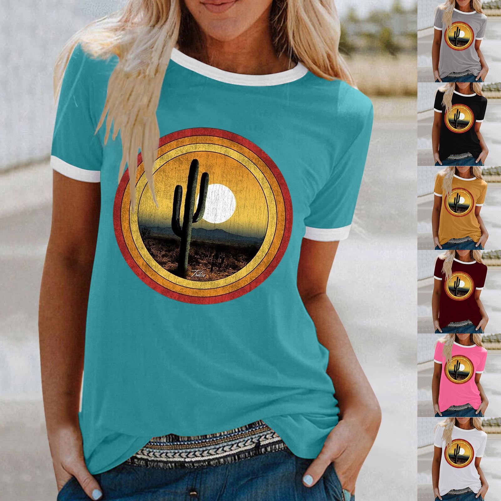 Женская милая летняя свободная рубашка с коротким рукавом и круглым вырезом спереди, с коротким рукавом и принтом
Женская милая летняя свободная рубашка с коротким рукавом и круглым вырезом спереди, с коротким рукавом и принтом