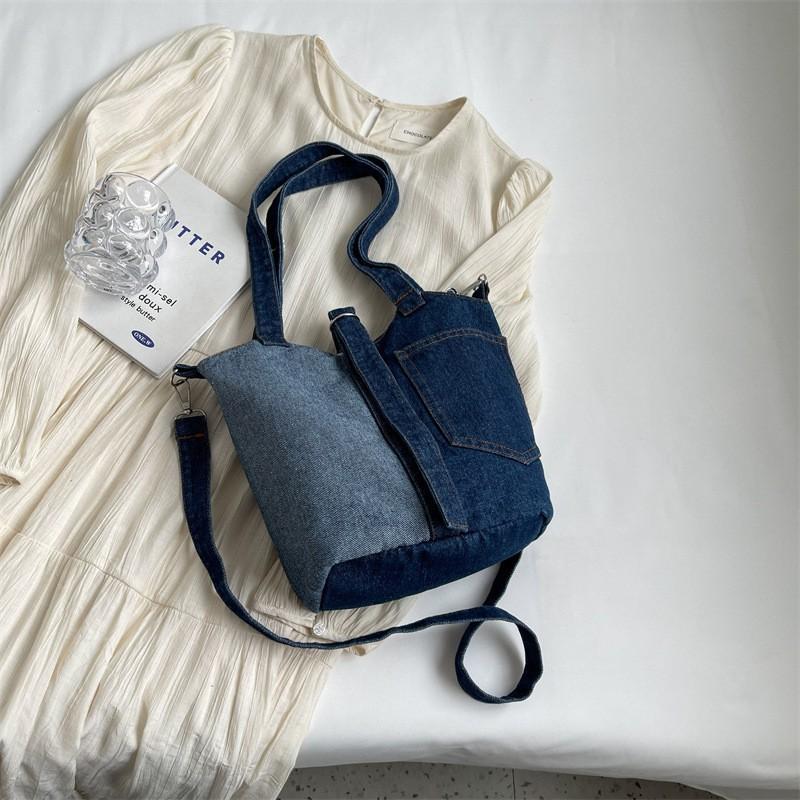 Mesh Casual Shoulder Bag Women Ins All-match Large-capacity Underarm Niche Denim Bucket темно-синього кольору
Mesh Casual Shoulder Bag Women Ins All-match Large-capacity Underarm Niche Denim Bucket темно-синього кольору