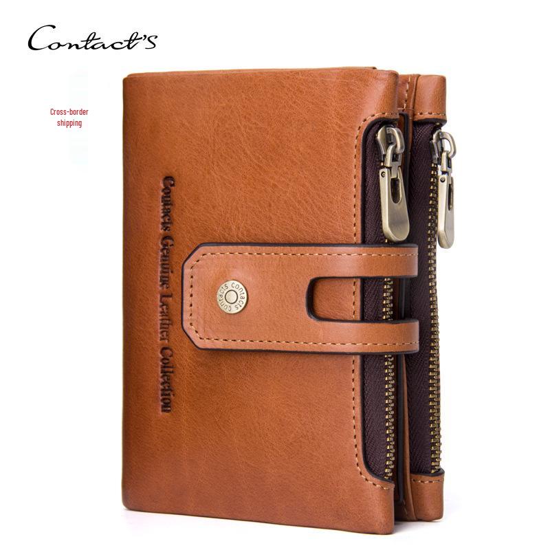 Black Angel Men s Genuine Leather Double Zipper Buckle Wallet with Money Clip коричневий
Black Angel Men s Genuine Leather Double Zipper Buckle Wallet with Money Clip коричневий