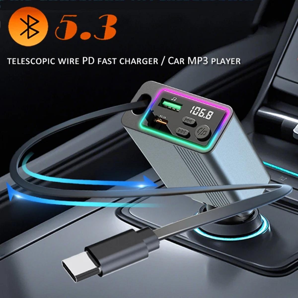 Bluetooth 5.3 Автомобильный MP3-плеер Быстрое зарядное устройство PD USB Музыкальный адаптер с телескопическим проводом и светодиодным дисплеем BT5.3 + Type-C
Bluetooth 5.3 Автомобильный MP3-плеер Быстрое зарядное устройство PD USB Музыкальный адаптер с телескопическим проводом и светодиодным дисплеем BT5.3 + Type-C