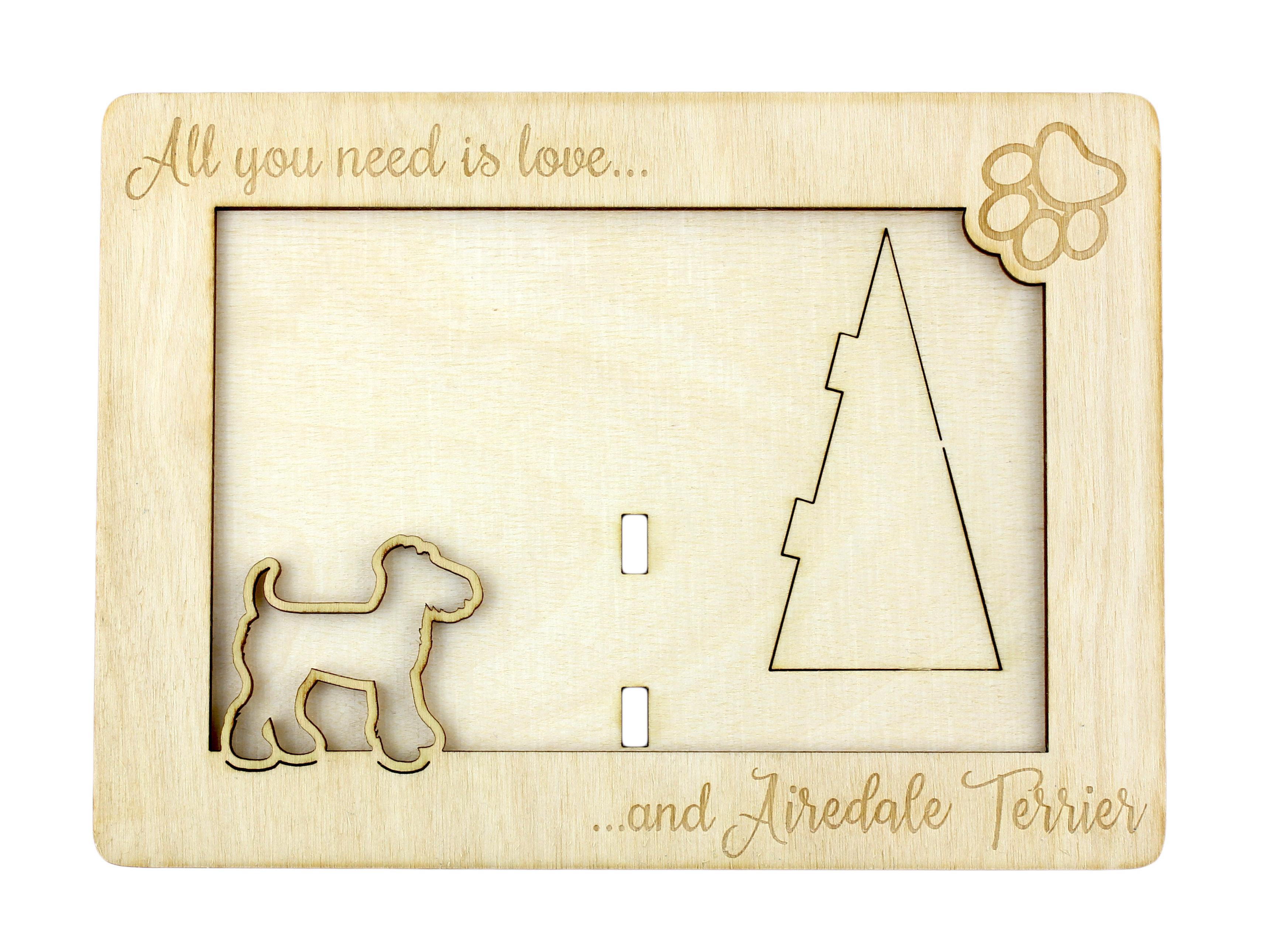 Airedale Terrier, Bingley Terrier - Photo frame, engraved wooden frame, a lovely gadget for the dog lover by Art-Dog
Airedale Terrier, Bingley Terrier - Photo frame, engraved wooden frame, a lovely gadget for the dog lover by Art-Dog