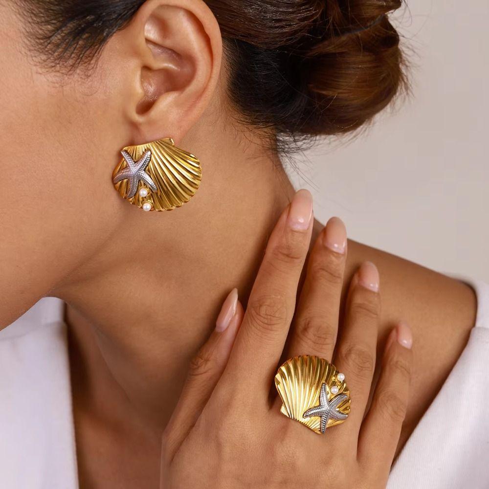 Shell-Shape Women s Earrings Trend Ear Stud Ins Style Metallic Stud Earring Girl 1pc ring
Shell-Shape Women s Earrings Trend Ear Stud Ins Style Metallic Stud Earring Girl 1pc ring