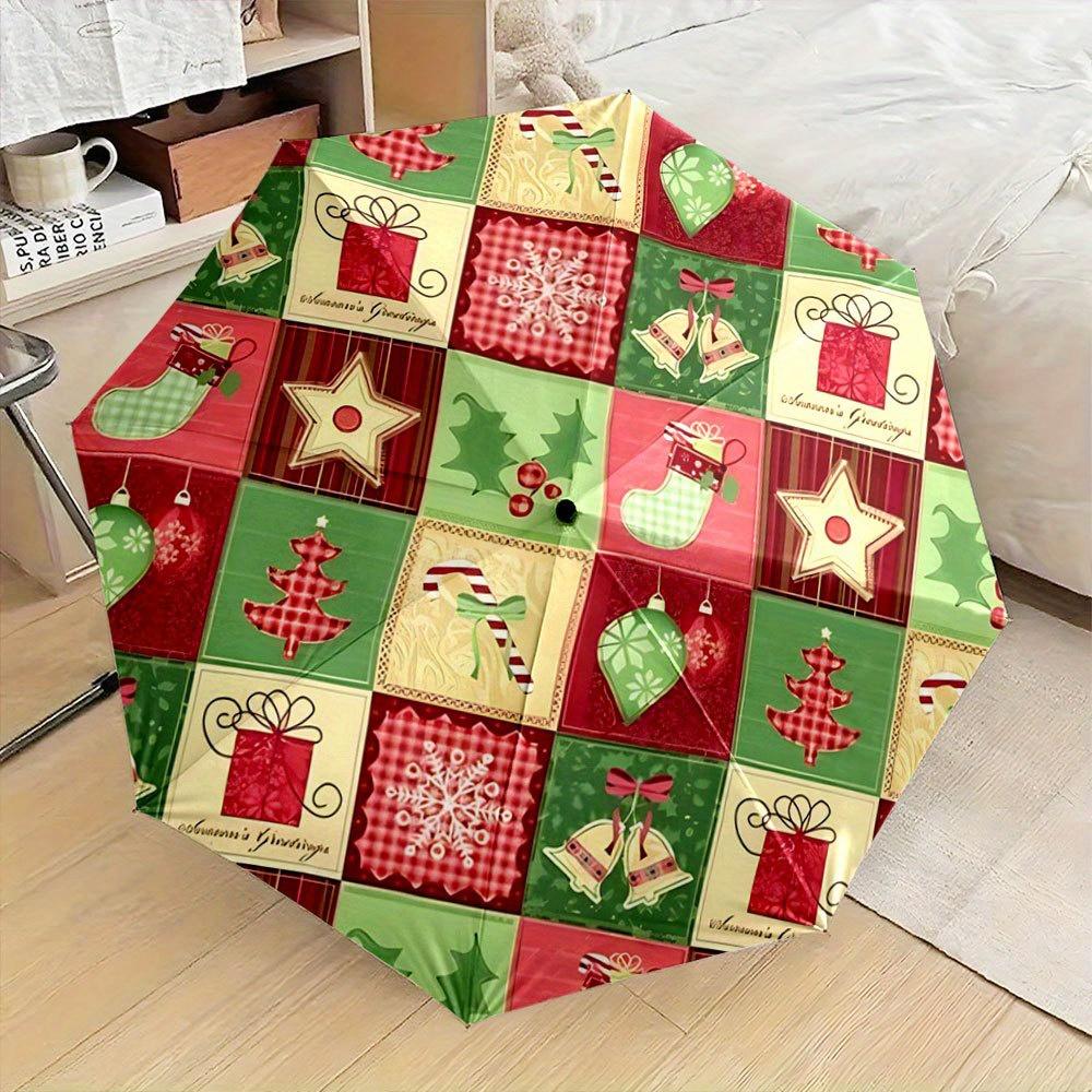 Festive Holiday Patchwork Umbrella with Automatic Open/Close & 8-Rib Sturdy Frame - Compact Folding Design, Christmas Colors ( Iron&8K
Festive Holiday Patchwork Umbrella with Automatic Open/Close & 8-Rib Sturdy Frame - Compact Folding Design, Christmas Colors ( Iron&8K