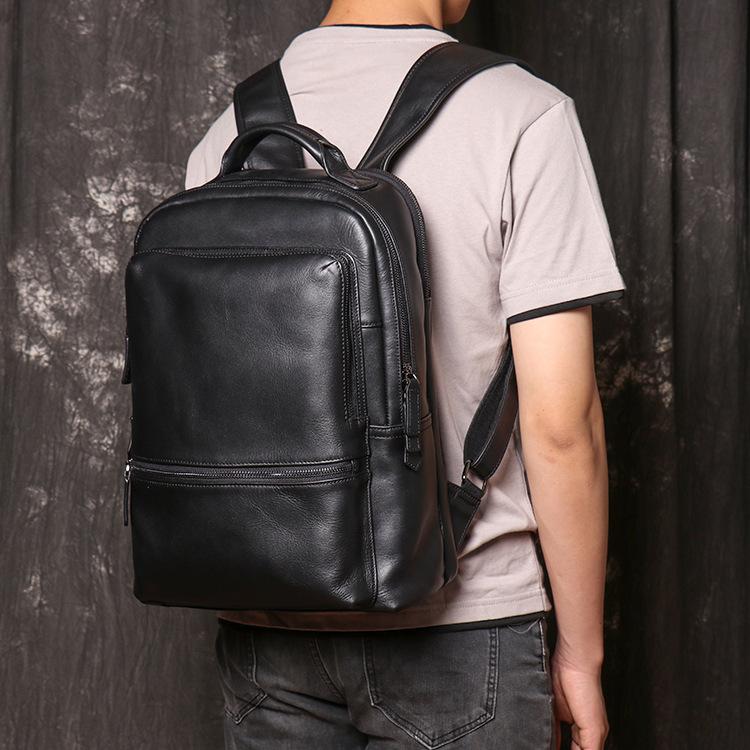 Новый стиль, мужской рюкзак из натуральной кожи с верхним слоем из воловьей кожи, большая сумка для компьютера, женский дорожный рюкзак для