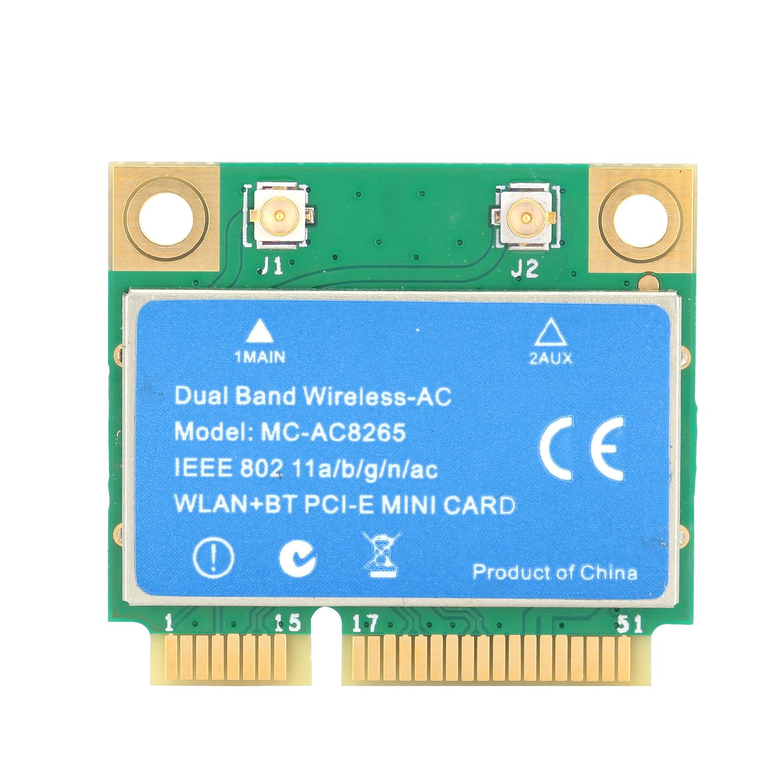 Карта MINI PCIE 1200M 2,4 ГГц 5 ГГц дводіапазонна для мікросхеми Intel 8265 Бездротова мережева карта MC8265
Карта MINI PCIE 1200M 2,4 ГГц 5 ГГц дводіапазонна для мікросхеми Intel 8265 Бездротова мережева карта MC8265
