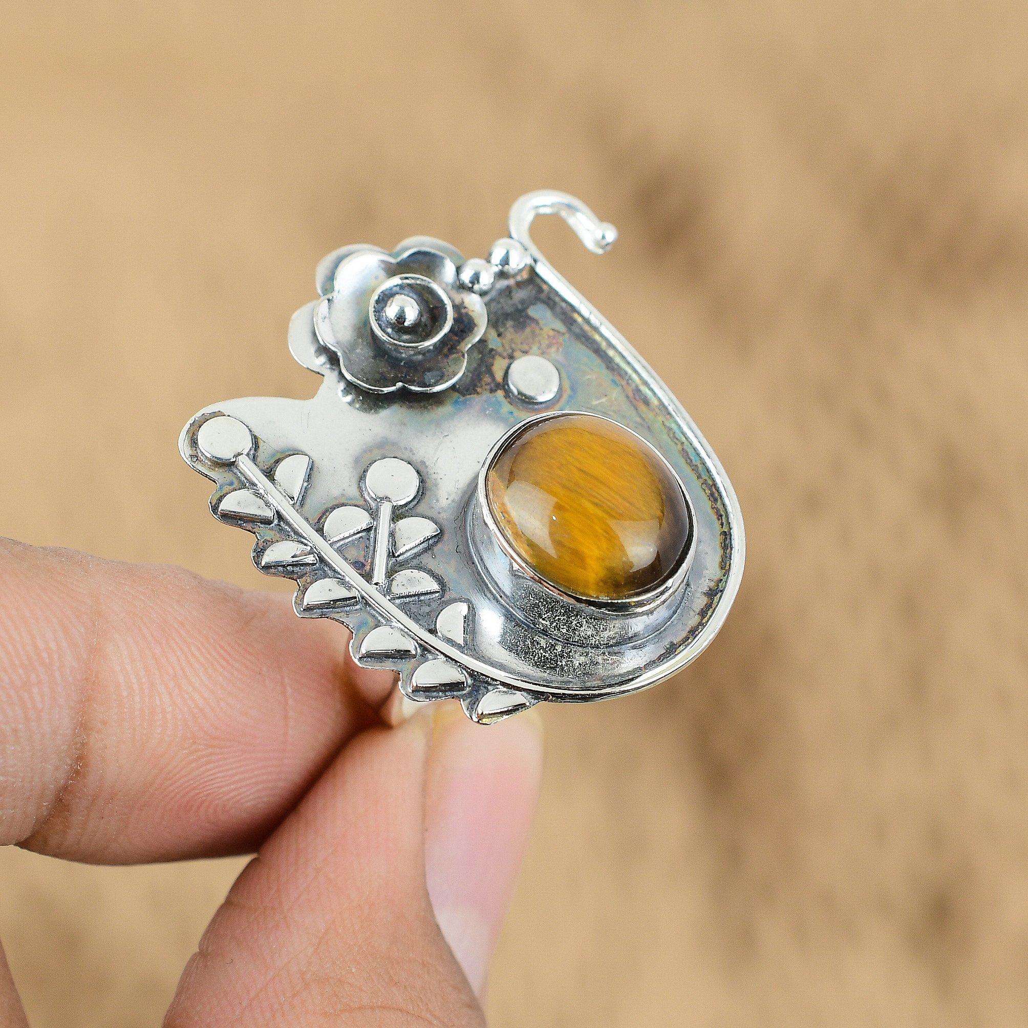 925 Silver Natural Tiger s Eye Anniversary Promise Wedding Flower Statement Ring Yes
925 Silver Natural Tiger s Eye Anniversary Promise Wedding Flower Statement Ring Yes