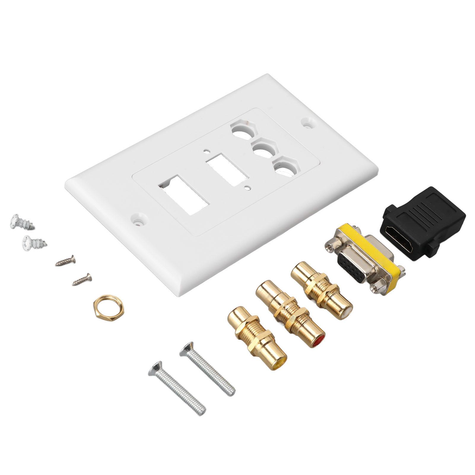 Мультимедійна розетка HD Multimedia Interface 3RCA VGA Коаксіальна Ethernet Настінна панель Розетка З єднувач типу
Мультимедійна розетка HD Multimedia Interface 3RCA VGA Коаксіальна Ethernet Настінна панель Розетка З єднувач типу