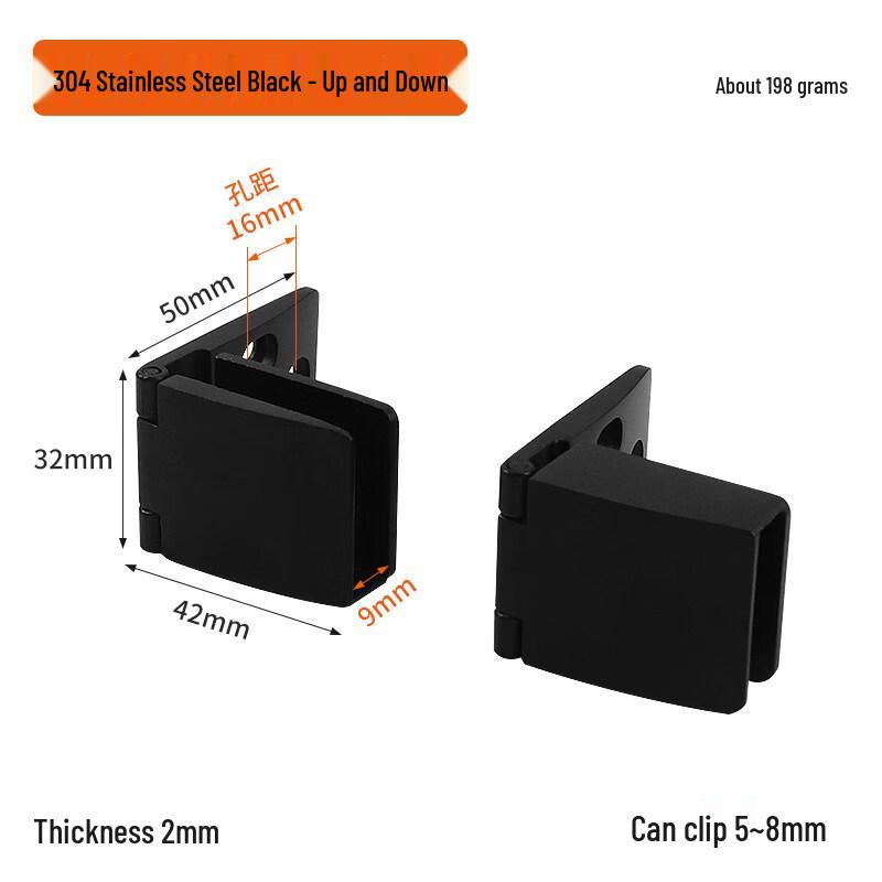 304 Black Stainless Steel Glass Door Hinge Set
304 Black Stainless Steel Glass Door Hinge Set