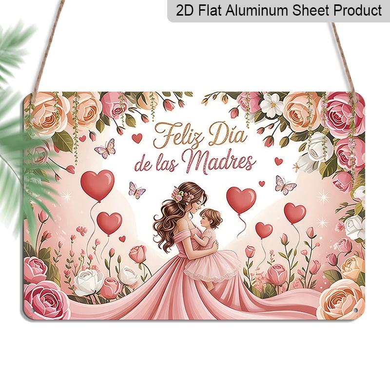 2D Flat, 1pc Feliz Día De Las Madres Mother s Day Plaque, 12 ×8 - Floral & Mother Child Decor Sign, Pink - Aluminium Wall Hanging Decoration for 20*30cm
2D Flat, 1pc Feliz Día De Las Madres Mother s Day Plaque, 12 ×8 - Floral & Mother Child Decor Sign, Pink - Aluminium Wall Hanging Decoration for 20*30cm
