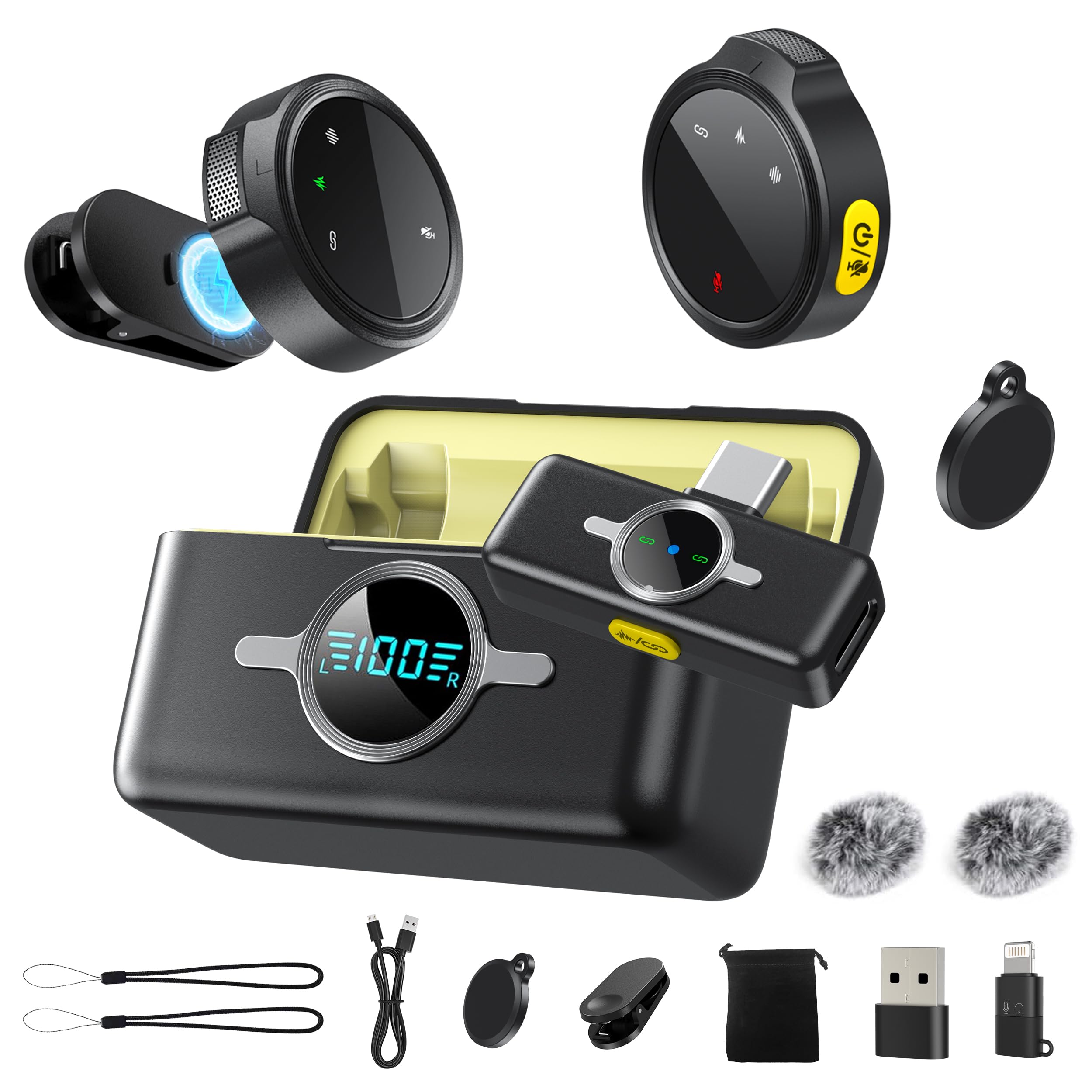 Беспроводной петличный микрофон BILIWAL, 60 часов работы, 48 кГц 24 бит, автоматическое сопряжение, шумоподавление, ультраминиатюрный и легкий (6,8 г), для
Беспроводной петличный микрофон BILIWAL, 60 часов работы, 48 кГц 24 бит, автоматическое сопряжение, шумоподавление, ультраминиатюрный и легкий (6,8 г), для