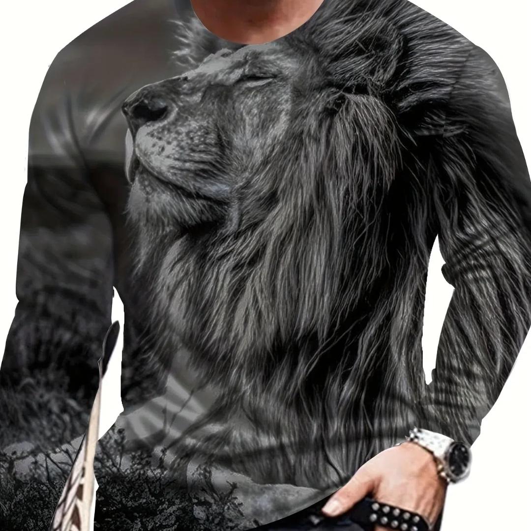 Мужская осенняя футболка с длинным рукавом и принтом льва, пуловер, удобная уличная повседневная рубашка, низ, верх, большие размеры 5XL
Мужская осенняя футболка с длинным рукавом и принтом льва, пуловер, удобная уличная повседневная рубашка, низ, верх, большие размеры 5XL